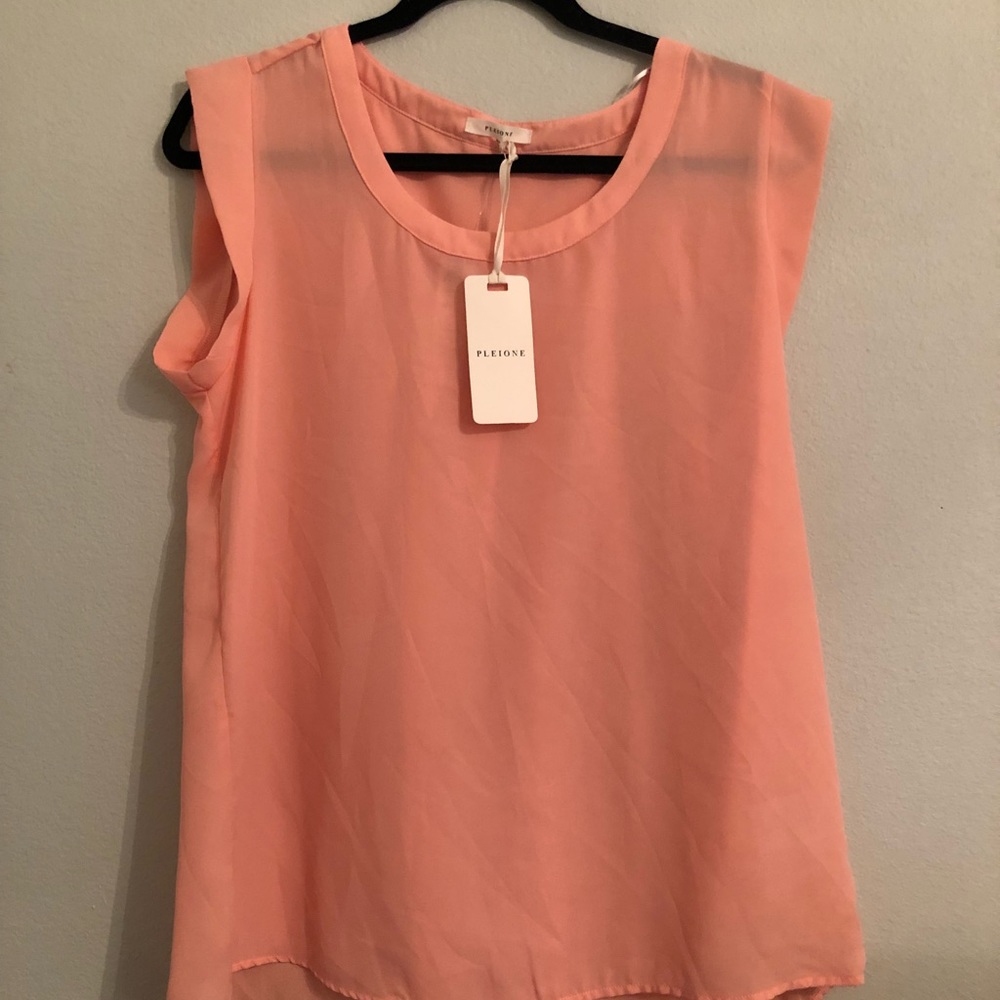Coral sheer blouse